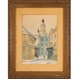 Władysław CHMIELIŃSKI (STACHOWICZ) (1911-1979), Weduta warszawska - ulica Kanonia
