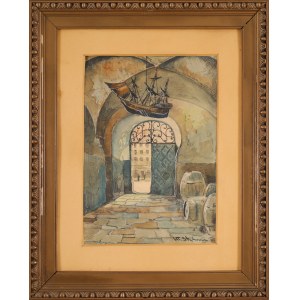 Władysław CHMIELIŃSKI (STACHOWICZ) (1911-1979), Weduta warszawska - ulica Kanonia