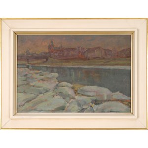 Aleksander BOBA (1899-1940), Panorama Wawelu - kry na Wiśle (1937)