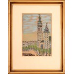 NIKIFOR Krynicki (1895-1968), Kraków - widok na kościół Mariacki