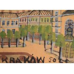NIKIFOR Krynicki (1895-1968), Kraków - widok na kościół Mariacki