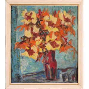 Wojciech FLECK (1903-1972), Bukiet w czerwonym wazonie