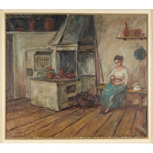 Maciej LACHUR (1927-2008), W kuchennej izbie (1958)
