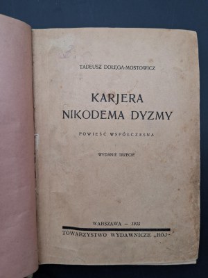 Tadeusz Dolęga-Mostowicz Karjera Nikodema Dyzmy Wydanie III
