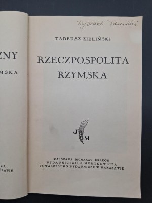 Tadeusz Zielinski The Roman Republic
