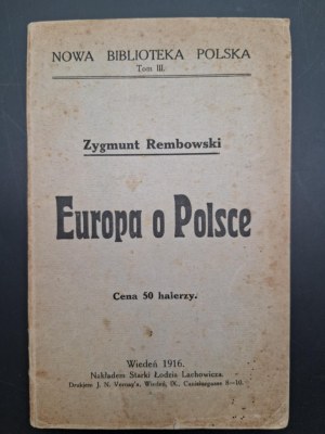 Zygmunt Rembowski Europe on Poland Vienna 1916