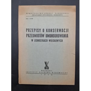 Przepisy o konserwacji przedmiotów umundurowania w jednostkach wojskowych