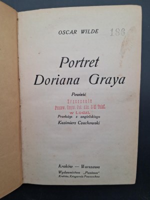 Oscar Wilde Portrait of Dorian Gray