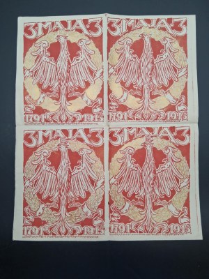 Flyer Anniversary of the Constitution of May 3, 1791 - 1915 Printed x 4