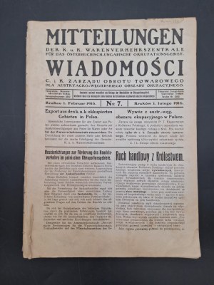 News C. and K. Commodity Trading Board for the Austrian-Hungarian Occupation Area