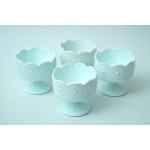 4 Glass cups , "Daisies" - HSG Ząbkowice