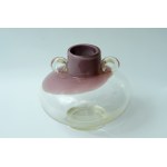 Large glass vase with ears - HSG Tarnowiec - interesting colors.