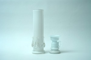 Vase et bougeoir en verre - HSG Tarnowiec