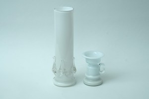 Vase et bougeoir en verre - HSG Tarnowiec