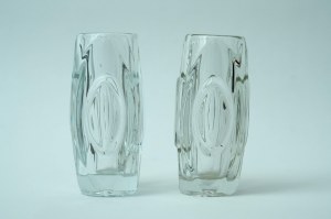 2 glass vases - R. Schrotter - Rosice