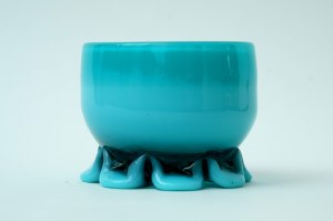 Glass vase, bowl - KIS - azure color
