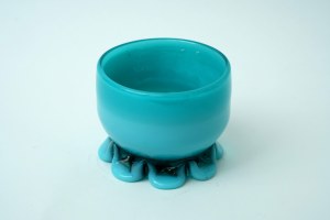 Glass vase, bowl - KIS - azure color