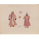 Zofia Stryjeńska (1891 Kraków - 1976 Genewa), Strój Chłopa z Wołynia, plansza XXXVI z teki 'Polish peasants costumes', 1939