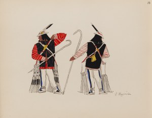 Zofia Stryjeńska (1891 Kraków - 1976 Geneva), Shepherd of the Tatra Mountains, sheet XVI from the portfolio 'Polish Peasants' Costumes', 1939