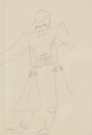 Stanisław Szukalski (1893 Warta près de Sieradz - 1987 Los Angeles), Esquisse de costume, vers 1960