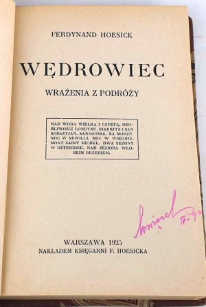 HOESICK- WĘDROWIEC Wrażenia z podróży 1925