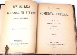 BALZAC - KOMEDYA LUDZKA vol.V 1881 First Polish edition!