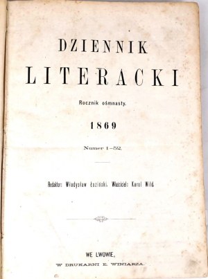 ŁOZIŃSKI - DZIENNIK LITERACKI 1869, první vydání Asnyk, Napoleon