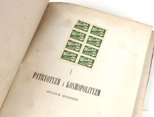 ORZESZKOWA-PATRIOTISM AND COSMOPOLITANISM. SPOŁECZNE STUDY Vilnius 1880