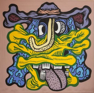 NIEBIESKI ROBI KRESKI (ur. 1985), Infantylny Sobaka sfiksowany z tasiemcowatym sztychem i szczodrym zębiszczem, 2016