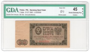 2 zloty 1948, U series - rarer single letter series