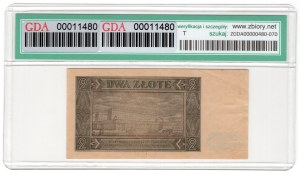 2 zloty 1948, U series - rarer single letter series
