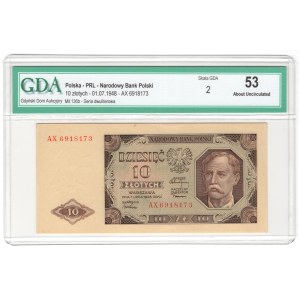 10 złotych 1948, seria AX