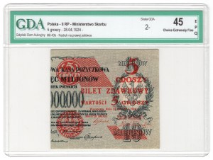 Pass ticket, 5 pennies 1924, right half