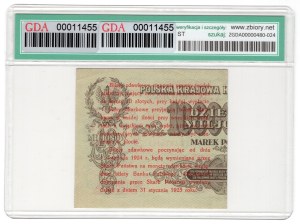 Pass ticket, 5 pennies 1924, right half