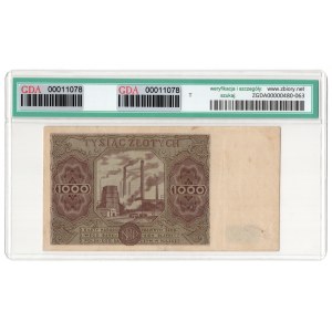 1000 złotych 1947, seria A - pierwsza seria