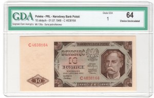10 zloty 1948, series C - rarer single-letter series