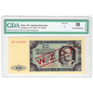 20 Złotych 1948, seria KE, WZÓR