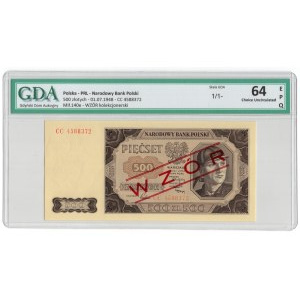 500 złotych 1948, seria CC, WZÓR