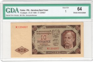 10 Gold 1948, K series - rarer single letter series