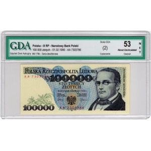 100 000 Złotych 1990, seria AA