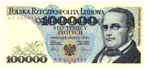 100,000 Gold 1990, series AS - low number AS0000154