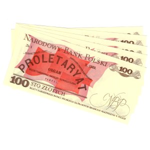 100 Złotych 1986, seria MY - zestaw 5 sztuk