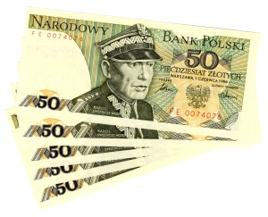 50 Gold 1986, FE series - set of 5 pieces