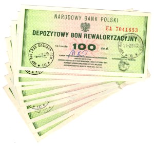 Deposit Revaluation Voucher, 100 Gold, EA series - set of 10 pieces