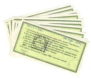 Deposit Revaluation Voucher, 100 Gold, EA series - set of 10 pieces