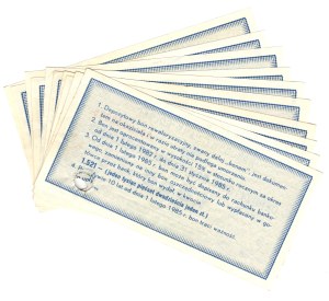 Deposit Revaluation Voucher, 1,000 Zlotys, CB series - set of 10 pieces