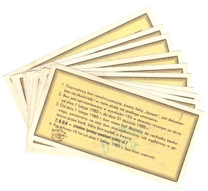 Deposit Revaluation Voucher, 5,000 Gold, BA series - set of 10 pieces