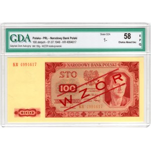 100 Złotych 1948, seria KR, WZÓR