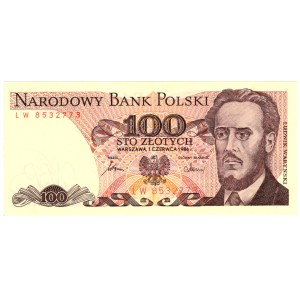100 Złotych, 1986, seria LW