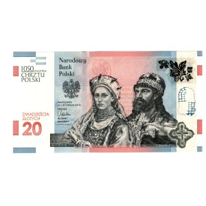 20 złotych 2015, 1050 rocznica Chrztu Polski, Mieszko i Dąbrówka